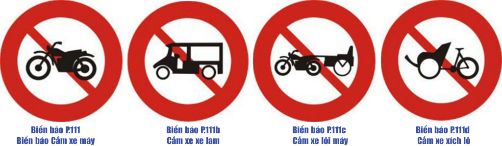 Biển báo P.111 Biển báo Cấm xe máy