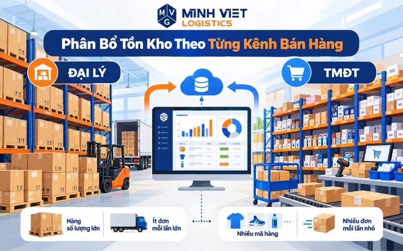 Phân bổ tồn kho phù hợp giữa đại lý và kênh trực tuyến