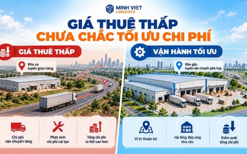 So sánh chi phí thuê kho và các khoản phí vận hành